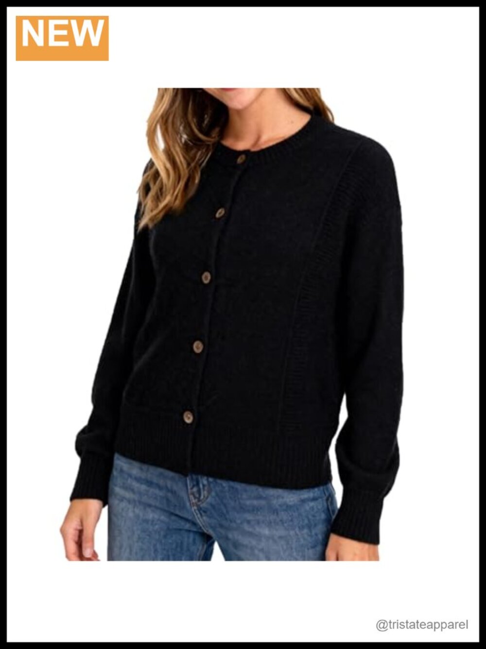 Women's 100% Wool Button Down Cardigan Sweater Long Sleeve